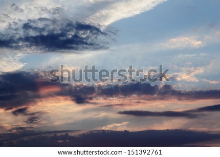Sunset sky/Sunset on a blue sky with clouds