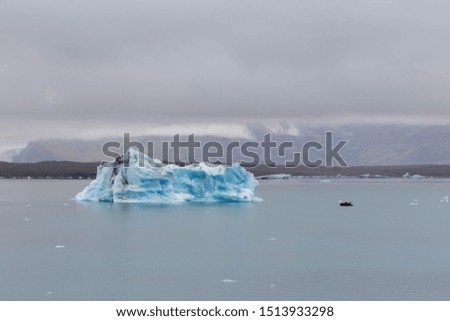 icebergs in the water of the Atlantic ocean
