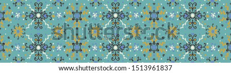 Seamless floral pattern folk colorful flowers and leaves. Flower embroidery. Talavera pattern. Indian patchwork. Turkish ornament. Spanish ethnic background. Mediterranean seamless wallpaper.