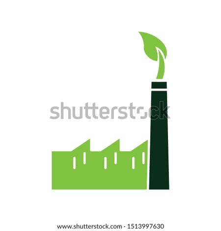 Biomass Green Energy Factory Non Smoke Enoirnment Friendly Industry Vector Icon
