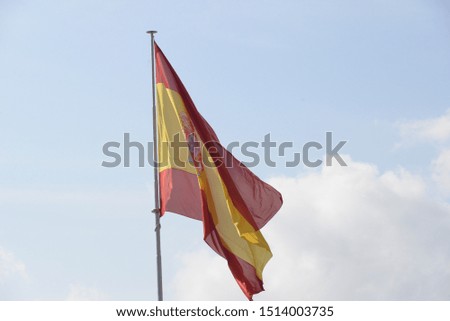 the spanish flag in the wind, province Alicante, Costa Blanca, Spain
