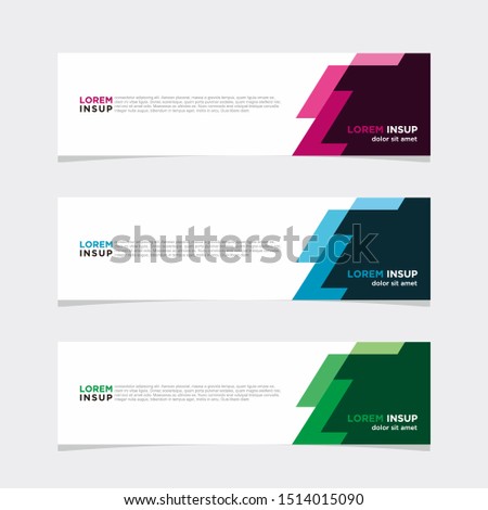 abstract modern collection of web banner template. Abstract geometric web design banner template isolated on dark grey background