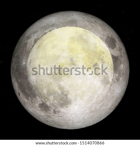 Fantastic view of moon. Solar system. Billions of galaxies in the universe. Elements of this image furnished by NASA Royalty-Free Stock Photo #1514070866