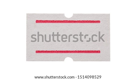White paper sticker price isolated on white background