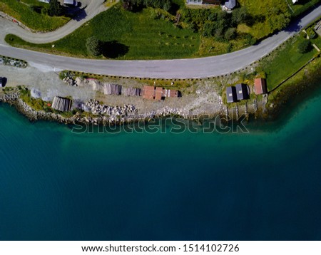 Drone photography of sea and coast, sunny day