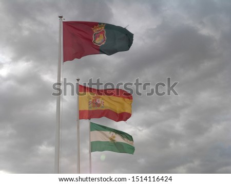 Flags of Portugal, Spain and Andalucia