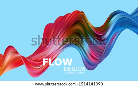  Flow Poster with Abstract Bright Liquid Shapes in Futuristic Style.
Colorful Wave Shapes