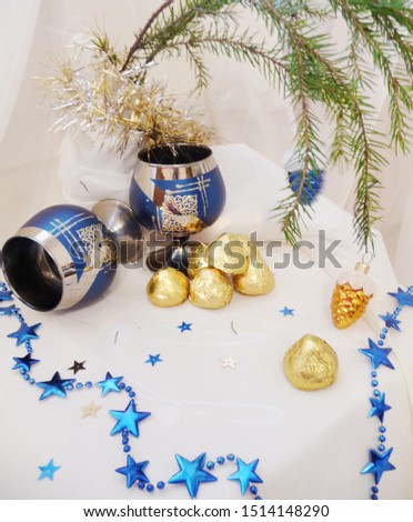 Christmas still life with sweets, drinks and treats
