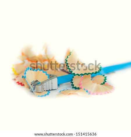 Color Pencils Peels Isolated on White - Back to School Concept 