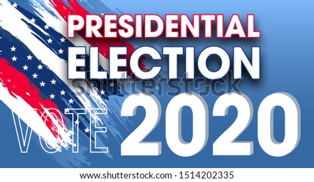 United States of America Presidential Election. Vote 2020 USA. Colorful modern abstract banner color of national flag. Dynamic design elements for flyer, presentations, poster. Vector illustration.