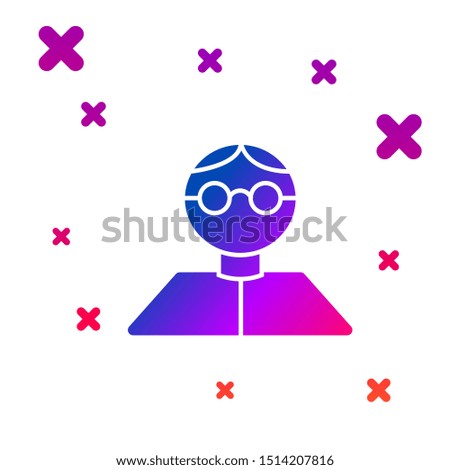Color Student icon isolated on white background. Gradient random dynamic shapes. Vector Illustration