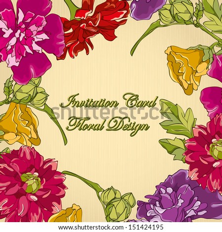 Stylish Floral Invitation card, hand-drawn design 