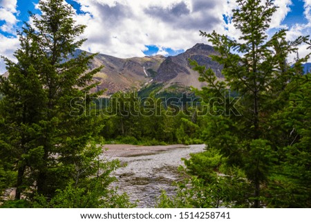 Glacier National Park River and Mountain Views, Montana