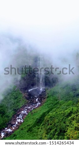 water fall tequendama with fog