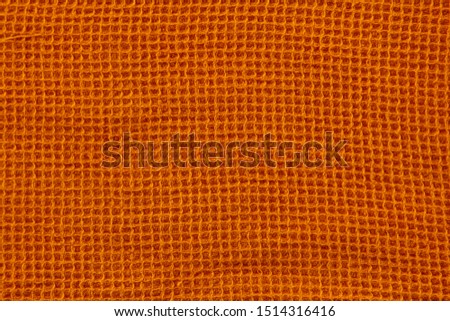 Brown fabric texture background, Linen fabric with sackcloth, Clothing background, Pattern of sacking, Close up.
