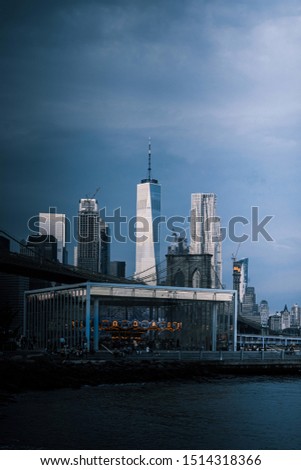 one world trade with skyline as well
