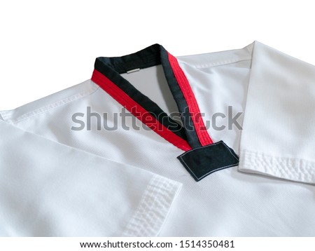 Taekwondo suit on white background