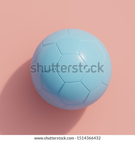 blue ball on pink background color top view. minimal sport idea.