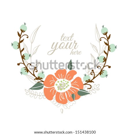 Invitation or wedding card with abstract floral background.