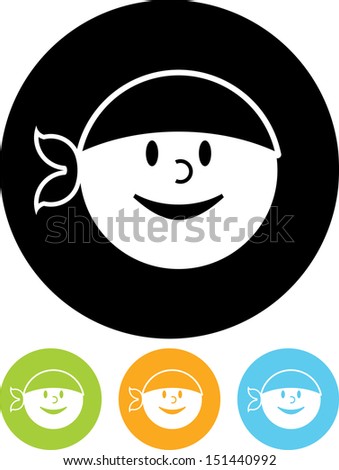 Pirate cartoon face vector 
