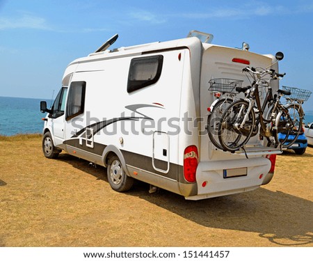 caravan holidays car bicycle 