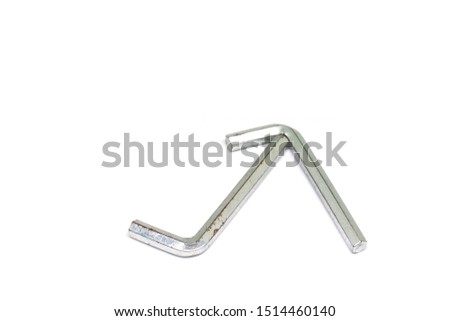 Hex key or allen wrench isolated on white background.