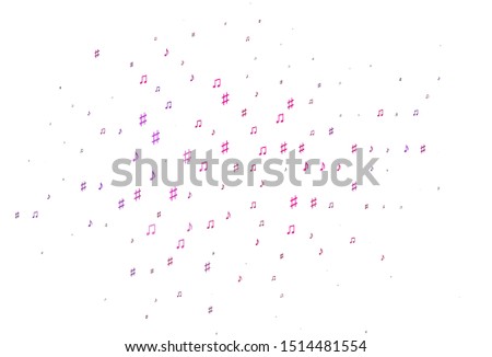 Light Pink, Blue vector texture with musical notes. Modern abstract illustration with melody keys. Pattern for school ad, booklets.