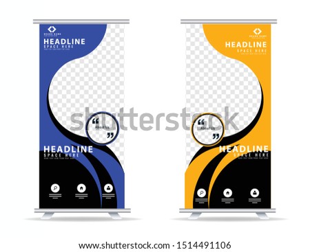 new colorful abstract roll up banner design-vector