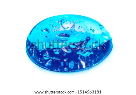 Cream gel transparent cosmetic sample texture with bubbles isolated on white background. Cosmetic cream transparent gel serum texture with micro bubble on white background beauty concept