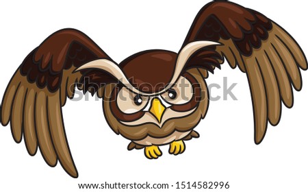 Illustration of cute cartoon owl.