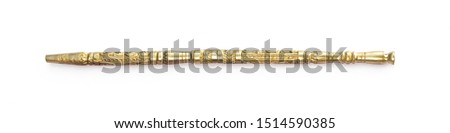 golden magic staff isolated on white background