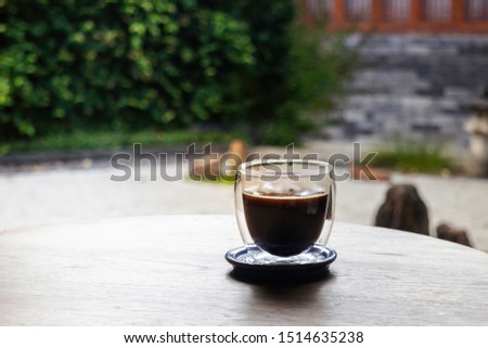 Delicious breakfast of iced espresso, stock photo