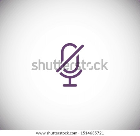 Microphone Audio Muted illustration. Mute Microphone icon. Retro microphone icon