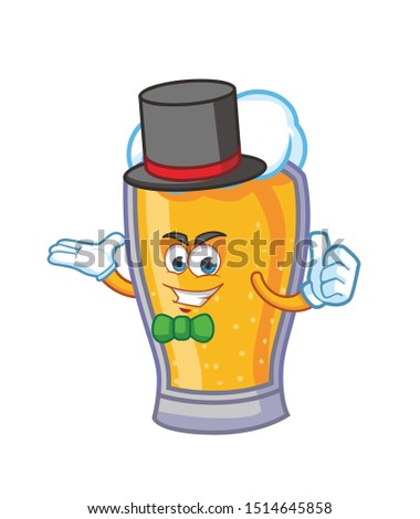 magician beer cartoon mascot character vector