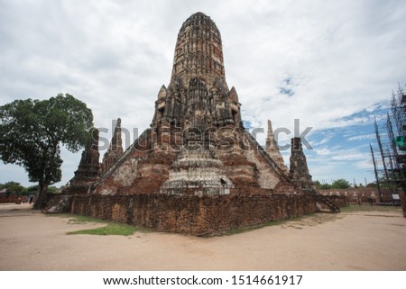  Wat Chai Watthanaram Temple, Ancient Pagoda in Ayutthaya Thailand