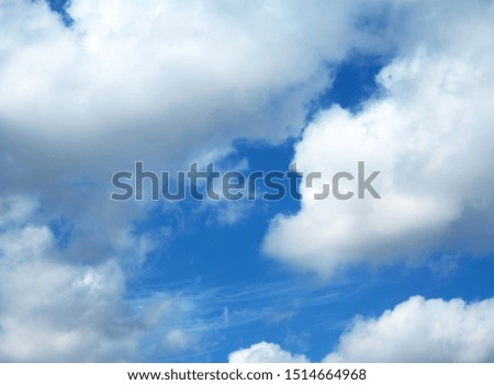           blue sky with white clouds in autumn time                     
