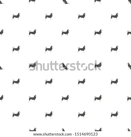 Vector seamless pattern with siberian huskies on white background