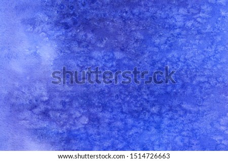 Abstract Blue Hand Painted Watercolor Background
