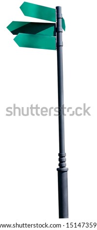 guidepost. Isolated over white background. indexes, signpost