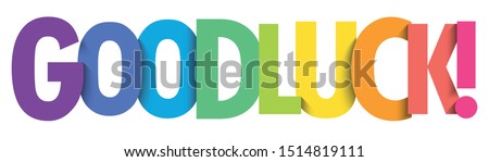 GOOD LUCK! rainbow gradient typography banner Royalty-Free Stock Photo #1514819111