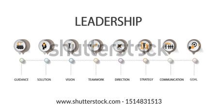 Leadership concept on white background. Business info graphic design. Flat vector illustration use for your project.