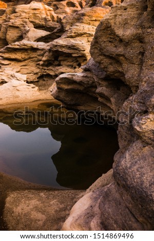 brown rock canyon at Sam Phan Bok, Thailand