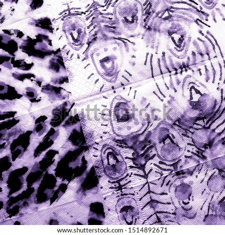 Animal Natural Pattern. Violet Textile Print Design. Lilac Animal Reptile Pattern. Lavender Paper Art Illustration. Acrylic Vintage Sketch. Jungle Skin Patterns.
