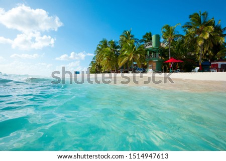 Beach in a cay on the reef of San Andres Island, Colombia, South America