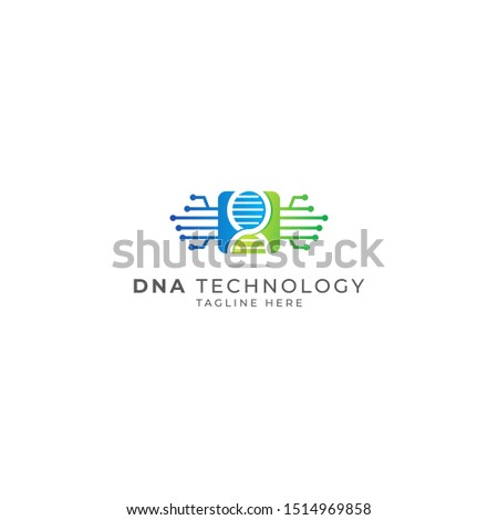DNA technology logo vector icon illustration, microtic DNA