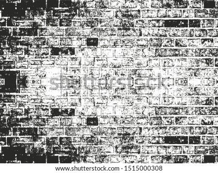 Distressed overlay texture of old brick wall, grunge background. abstract halftone vector illustration.