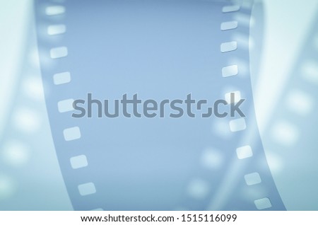 Blue film strip background abstract close-up