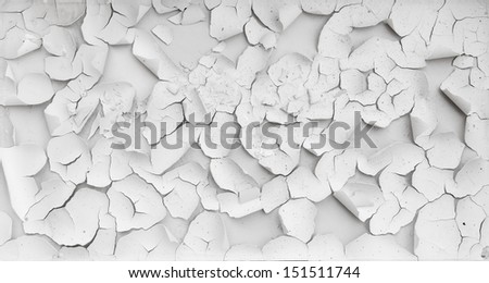 Concrete peeling painting texture. White grunge background 