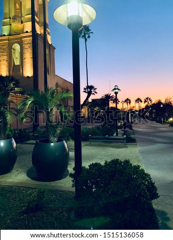 Evening Street Scene in  San Diego California