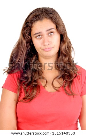 teenage girl isolated in white